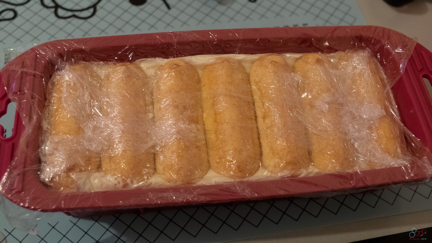 The previous mold covered with cling film.