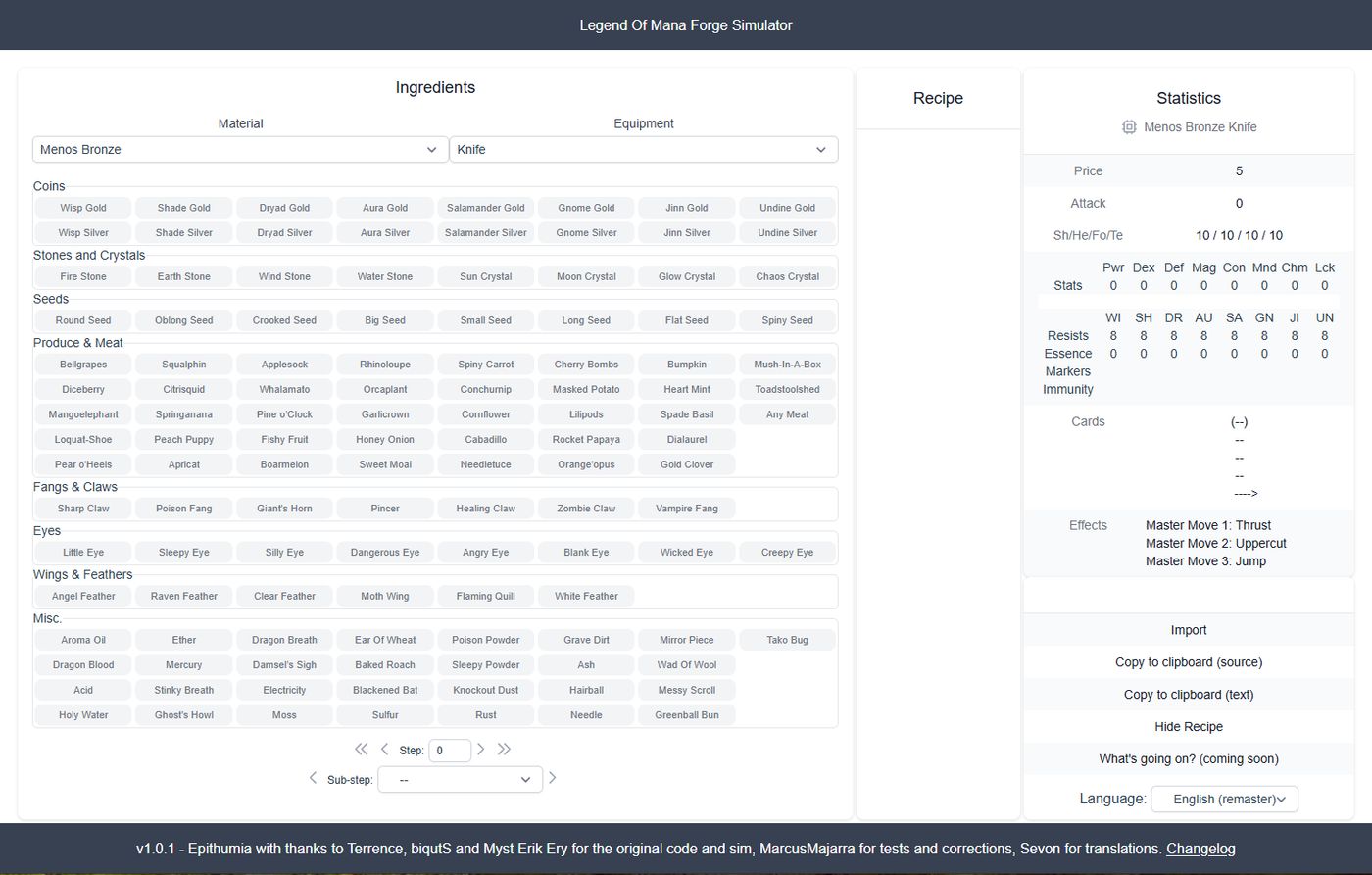 Capture d'écran du site ManaForge